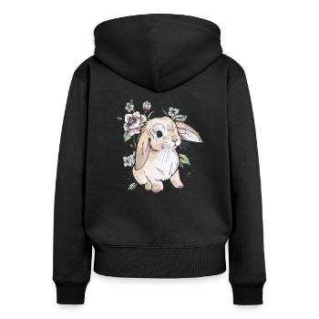 Holland lop - Women's Premium Organic Zip Hoodie - black - Back - Julia (174cm)