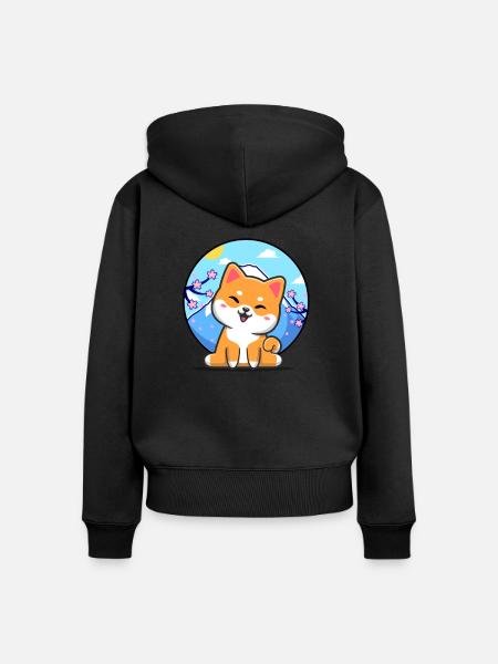 Shiba Inu - Frauen Premium Bio Zip Hoodie - Schwarz
