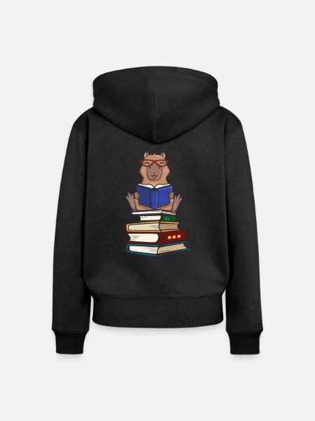 Capybara - Frauen Premium Bio Zip Hoodie - Schwarz