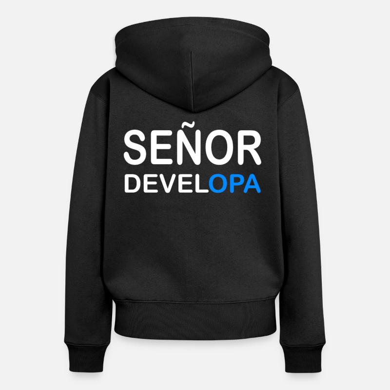 Señor Developa - Frauen Premium Bio Zip Hoodie - Schwarz