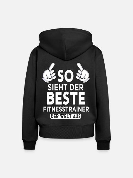 Fitnesstrainer Spruch - Frauen Premium Bio Zip Hoodie - Schwarz