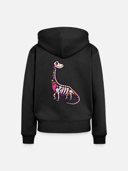 Brontosaurus - Frauen Premium Bio Zip Hoodie - Schwarz