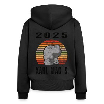 Karl Mag's - Retro Vintage Karl Marx Monument - Frauen Premium Bio Zip Hoodie - Schwarz - Hinten - Julia (174cm)