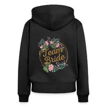 Team Bride - Women's Premium Organic Zip Hoodie - black - Back - Julia (174cm)