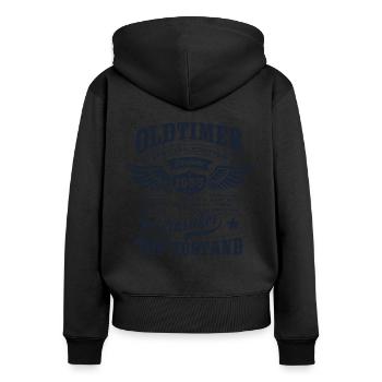 Oldtimer Baujahr 1955 - Geburtstag - Geschenk - Frauen Premium Bio Zip Hoodie - Schwarz - Hinten - Julia (174cm)