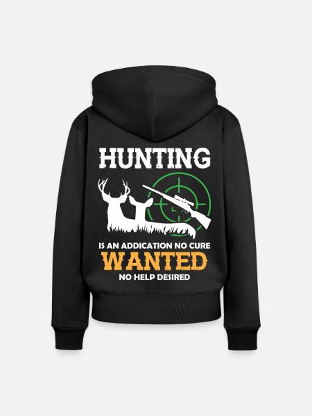 Hunting Addication1 - Frauen Premium Bio Zip Hoodie - Schwarz