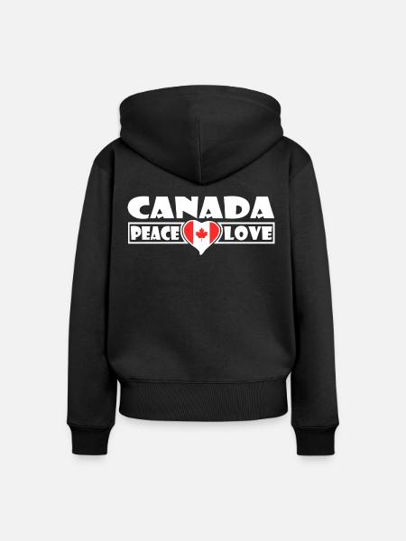 Canada - Frauen Premium Bio Zip Hoodie - Schwarz