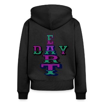 Tag der Erde, jeden Tag - Frauen Premium Bio Zip Hoodie - Schwarz - Hinten - Julia (174cm)