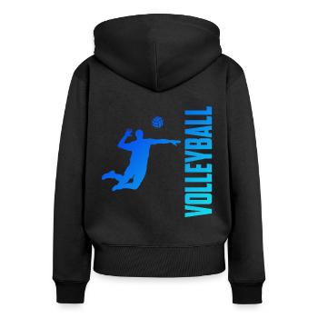 volleyball - Women's Premium Organic Zip Hoodie - black - Back - Julia (174cm)