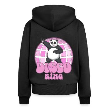Disco King Panda 70s Disco Ball Discoking - Women's Premium Organic Zip Hoodie - black - Back - Julia (174cm)