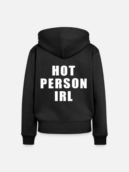Hot person irl - Frauen Premium Bio Zip Hoodie - Schwarz
