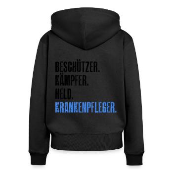 Beschützer Kämpfer Held Krankenpfleger - Pfleger - Frauen Premium Bio Zip Hoodie - Schwarz - Hinten - Julia (174cm)
