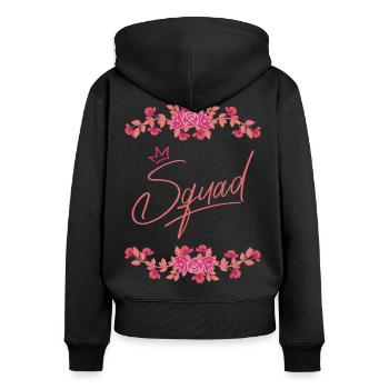 Squad bride - Bridal Team - Women's Premium Organic Zip Hoodie - black - Back - Julia (174cm)