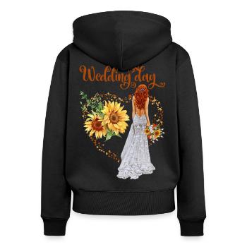 SunFlower Wedding Day - Women's Premium Organic Zip Hoodie - black - Back - Julia (174cm)
