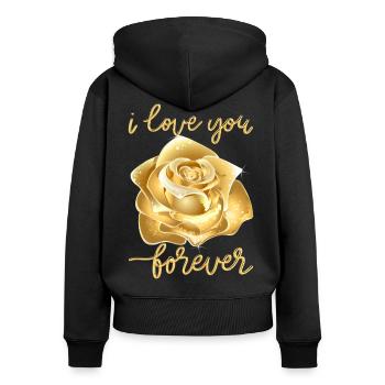 I Love You Forever - Women's Premium Organic Zip Hoodie - black - Back - Julia (174cm)