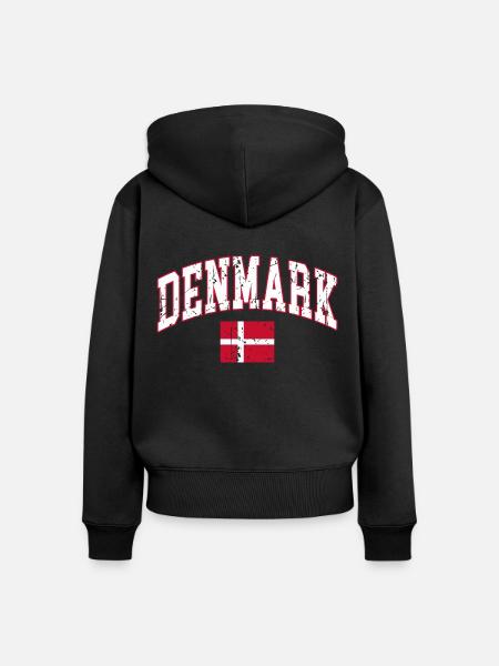 Danemark drapeau Danemark - Sweat à capuche zippé Premium bio Femme - noir