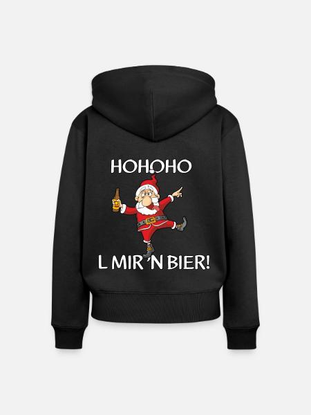 Hohoho - Frauen Premium Bio Zip Hoodie - Schwarz