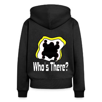 Who's there? - Sweat à capuche zippé Premium bio Femme - noir - Dos - Julia (174cm)