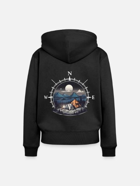 Abenteuer - Frauen Premium Bio Zip Hoodie - Schwarz
