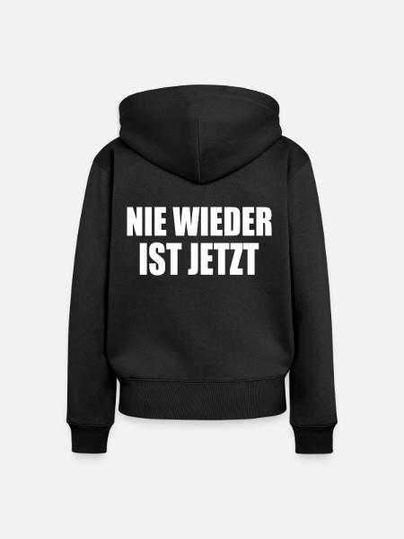 Nie wieder ist jetzt - Frauen Premium Bio Zip Hoodie - Schwarz