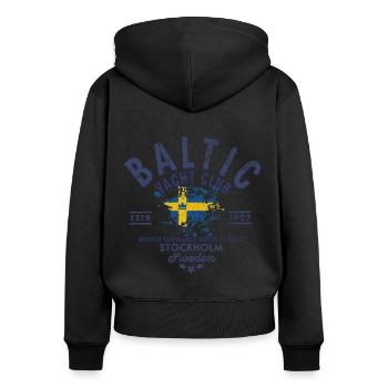Baltic Yacht club stockholm blc - Sweat à capuche zippé Premium bio Femme - noir - Dos - Julia (174cm)