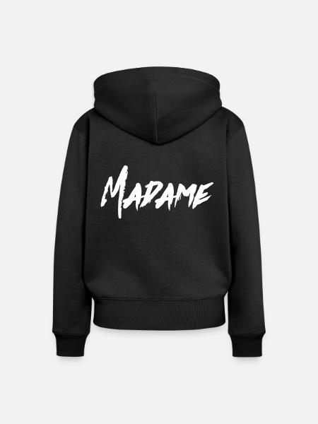 MADAME - Frauen Premium Bio Zip Hoodie - Schwarz