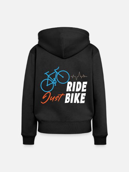 Just Ride Bike - Frauen Premium Bio Zip Hoodie - Schwarz
