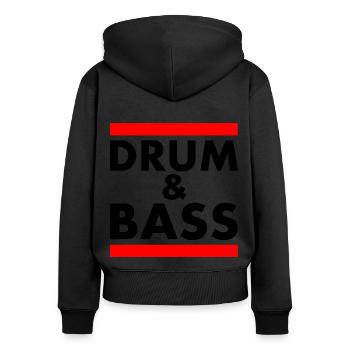Drum and bass - Women's Premium Organic Zip Hoodie - black - Back - Julia (174cm)