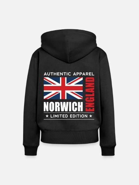 Norwich - Frauen Premium Bio Zip Hoodie - Schwarz