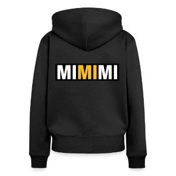 MIMIMI - Frauen Premium Bio Zip Hoodie - Schwarz - Hinten - Julia (174cm)