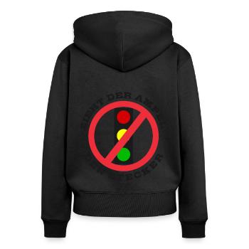 Zieht der Ampel den Stecker - Frauen Premium Bio Zip Hoodie - Schwarz - Hinten - Julia (174cm)
