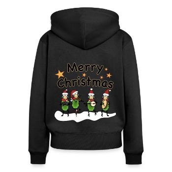 Joyeux groupe folklorique de Noël - Sweat à capuche zippé Premium bio Femme - noir - Dos - Julia (174cm)