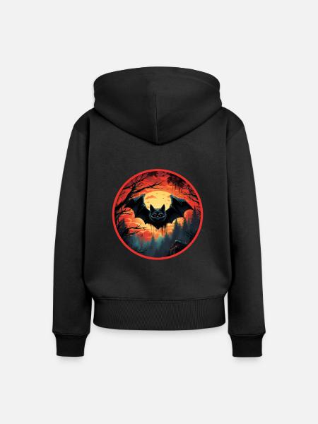 Fledermäuse Fledermaus Flughunde Halloween - Frauen Premium Bio Zip Hoodie - Schwarz