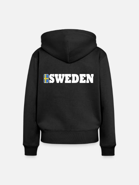 SCHWEDEN - Frauen Premium Bio Zip Hoodie - Schwarz