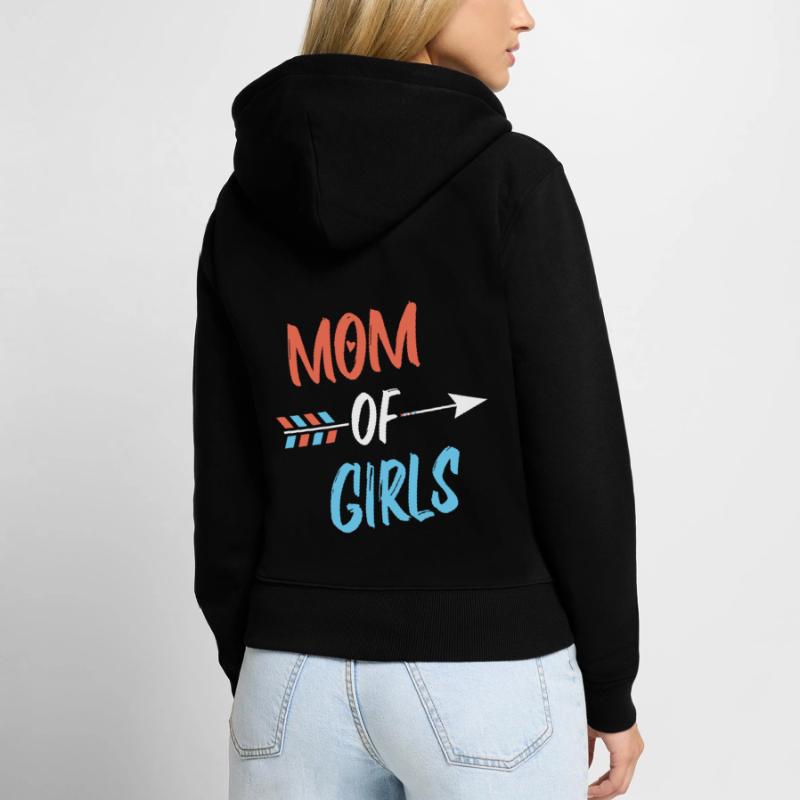 Mutter von Mädchen Frauen Premium Bio Zip Hoodie