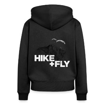 Hike & Fly Paragliding white - Women's Premium Organic Zip Hoodie - black - Back - Julia (174cm)