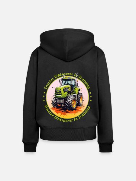 Traktorflüsterer in der Ausbildung - Frauen Premium Bio Zip Hoodie - Schwarz