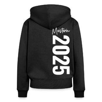Meisterin 2025 - Frauen Premium Bio Zip Hoodie - Schwarz - Hinten - Julia (174cm)