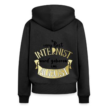 Internist Arzt Geburtstag August Geschenk lustig - Frauen Premium Bio Zip Hoodie - Schwarz - Hinten - Julia (174cm)