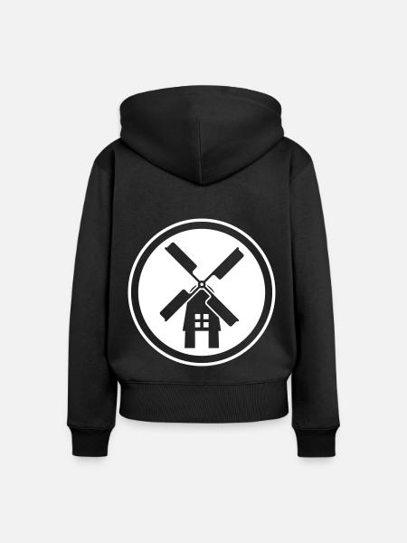 Windmühle Ivon Silhouette - Frauen Premium Bio Zip Hoodie - Schwarz