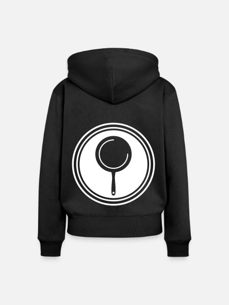 Pfanne Küche - Frauen Premium Bio Zip Hoodie - Schwarz