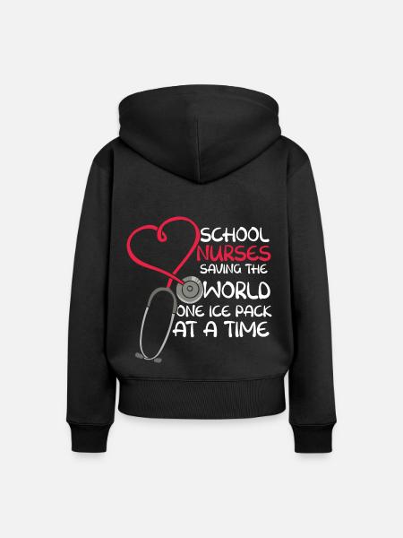 Geschenk der Schulkrankenschwester - Frauen Premium Bio Zip Hoodie - Schwarz