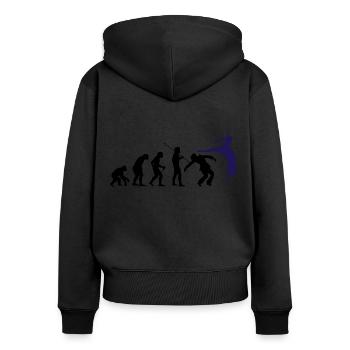 Pole Dance Umwerfend Evolution Dance Pole Fitness - Frauen Premium Bio Zip Hoodie - Schwarz - Hinten - Julia (174cm)