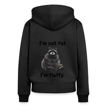 Le raton laveur n'est pas gros mais câlin - Sweat à capuche zippé Premium bio Femme - noir - Dos - Julia (174cm)