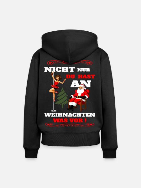 Weihnachtsmann im Stripclub - Frauen Premium Bio Zip Hoodie - Schwarz