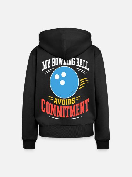 Bowlingkugel vermeidet Verpflichtungen - Frauen Premium Bio Zip Hoodie - Schwarz