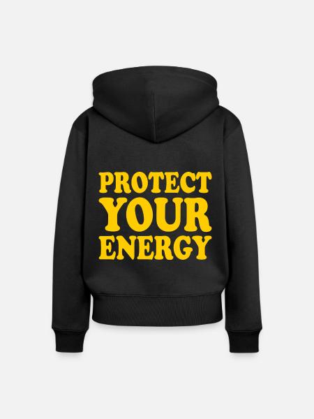 Protect your energy - Frauen Premium Bio Zip Hoodie - Schwarz