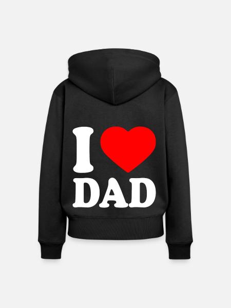 I love dad - Frauen Premium Bio Zip Hoodie - Schwarz