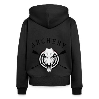 Archery Archer Motif Chemise Bow - Sweat à capuche zippé Premium bio Femme - noir - Dos - Julia (174cm)
