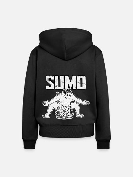 Sumo - Frauen Premium Bio Zip Hoodie - Schwarz